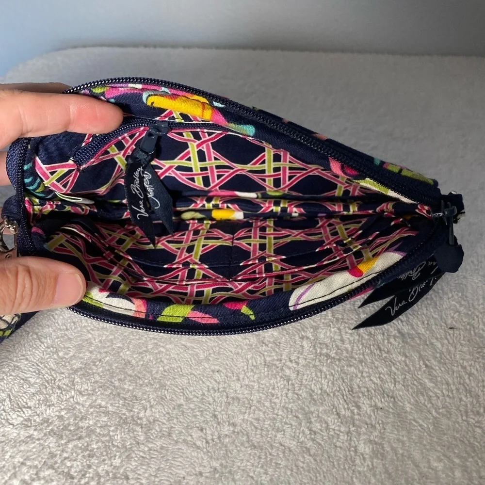 Vera Bradley Wristlet Wallet in Navy Blue Floral